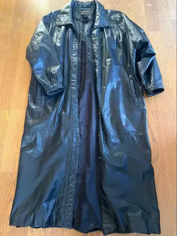 80's eddie bauer 가죽 롱 코트