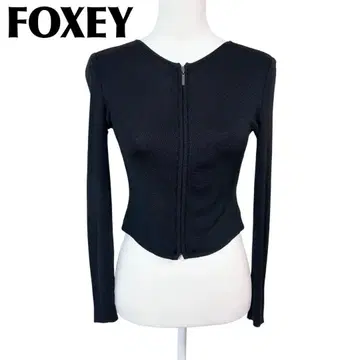 [새상품급] 폭시 지퍼 니트 가디건 38 블랙