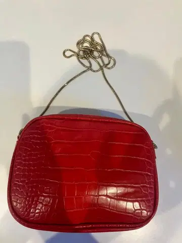 [ 새상품급 ] 빨간색 크로커다일풍 숄더백