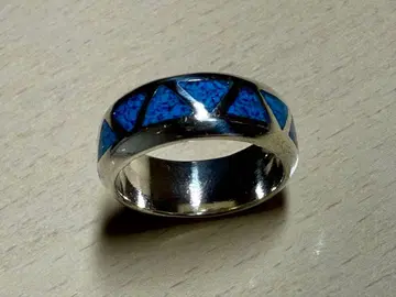 925 실버 즈니족 칩 인레이 터콰이즈 반지