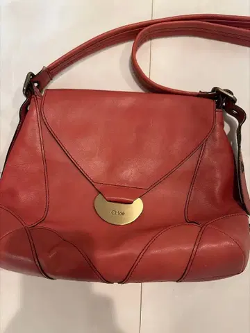 끌로에 살몬 핑크 가죽 숄더백