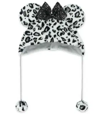 레오파드 무늬 팬캡 화이트 블랙