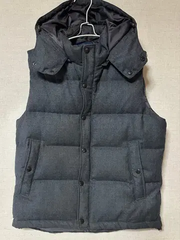 UNION STATION 후드 부착 다운 베스트 그레이