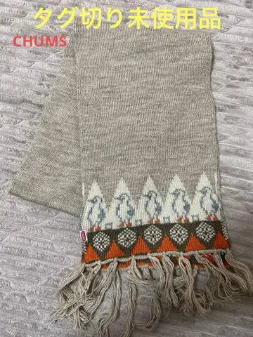 [미사용] CHUMS 펭귄 패턴 니트 머플러