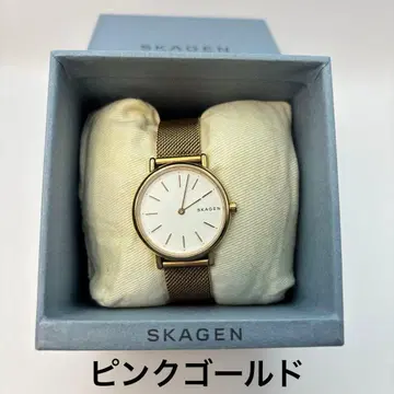 SKAGEN 핑크 골드 메쉬 밴딩 손목시계