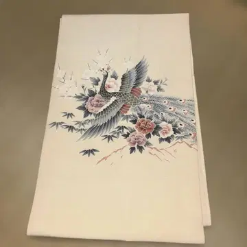 공작과 꽃 자수 후쿠로 오비