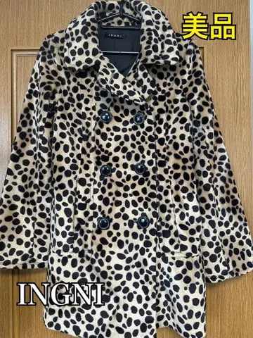 INGNI 레오파드 무늬 더블 브레스트 코트