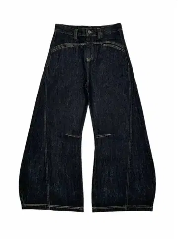 [ Chikashitsu + ] 치카시츠플러스 스티치 커브 데님 팬츠