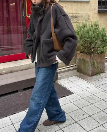 [ canal jean ] El mar 페이크 무스탕 자켓