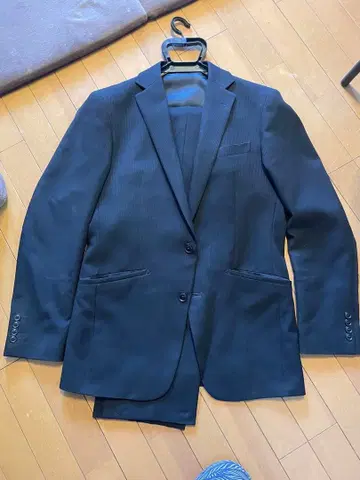 비즈니스 정장 블랙 스트라이프 175