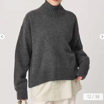 새상품 BEAUTY&YOUTH 울 캐시미어 아쿠아 터틀넥 니트