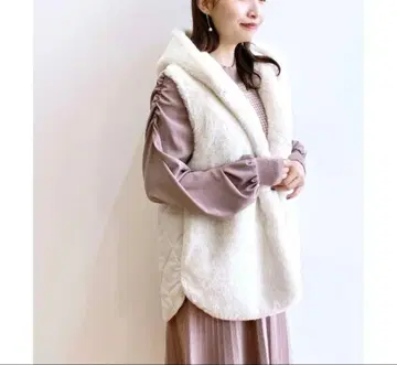 인조 모피 후디 베스트 / 인덱스 라이트 그레이