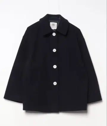 네이비 버튼 코트