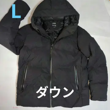 L 블랙 후드 부착 다운 자켓 C!