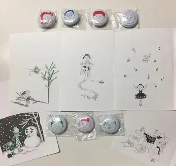 사자에상 캔뱃지 엽서 엽서 미개봉 새상품