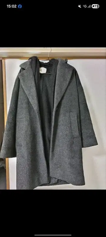 PEACE 그레이 롱 코트 여성용