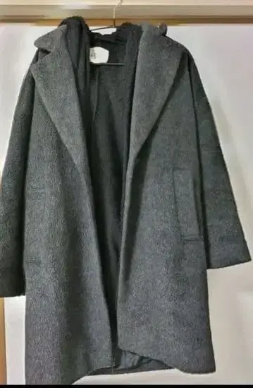 PEACE 그레이 롱 코트 여성용