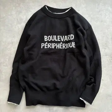 스픽 앤 스팬 프렌치 로고 니트 블랙 울 100%