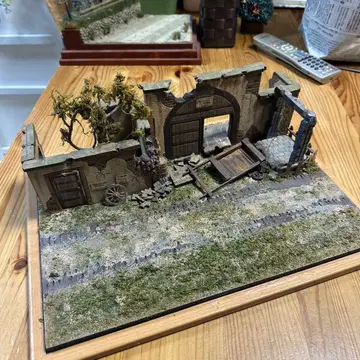 디오라마 베이스 폐허의 건물 1/35 완성품