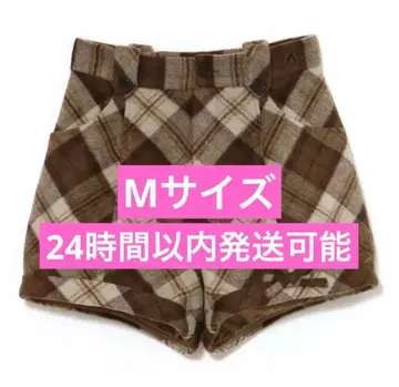 andmary Ribbon check mini pants beige