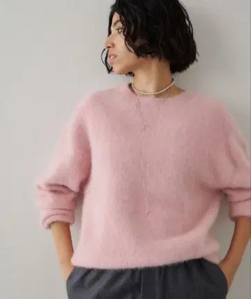 Whim Gazette 퍼 크루 풀오버 핑크