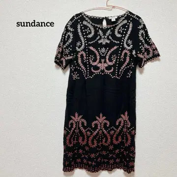 sundance 원피스 꽃무늬 자수 멋진 반팔