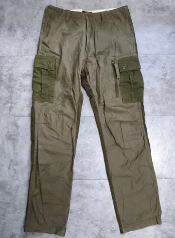 BEAMS 밀리터리 코튼 카고 팬츠 카키