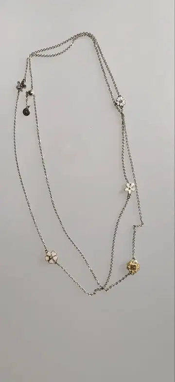 미사용 새상품|pandora 판도라 목걸이 실버 플라워 롱