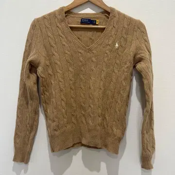 랄프 로렌 니트 라이트 브라운 고급 심플로 돌려입기 좋은 S