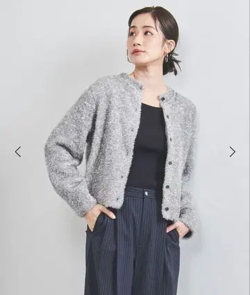 UNITED ARROWS 글리터 라메 가디건 SILVER