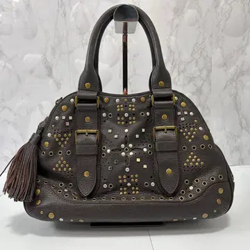y2k 히로코코시노 스터드 가죽 핸드백 여성용