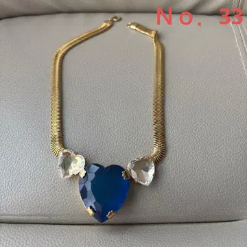 하트 모양 파랑 크리스탈 목걸이