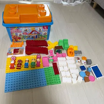 호빵맨 빵 공장과 미끄럼틀 집 블록 바구니