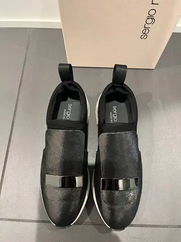 sergio rossi 블랙 슬립온 스니커즈