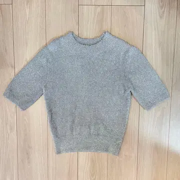 아푸와이저 리셰 반짝이는 5부 소매 풀오버 그레이