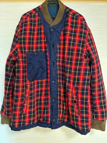 체크 무늬 퀼팅 자켓