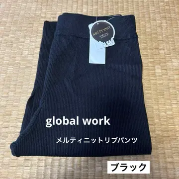 글로벌 워크 멜티 니트 리브 팬츠 블랙 [ 새상품 택 포함 ]