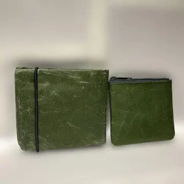 SIWA 종이와 접이식 지갑 코인 케이스 세트 그린