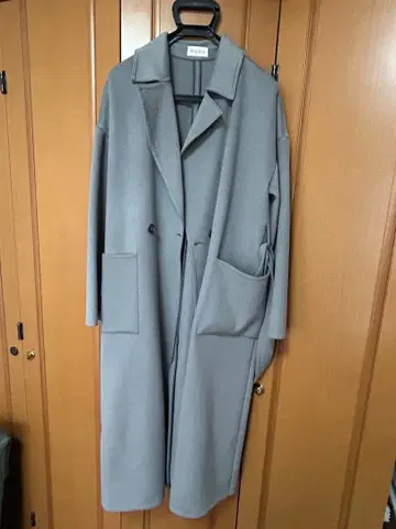 PRST 그레이 롱 코트 벨트 포함