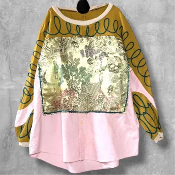 한정판 리메이크 아트 상의 리메이크 상의 개성있는 멋진 구제 의류 작가