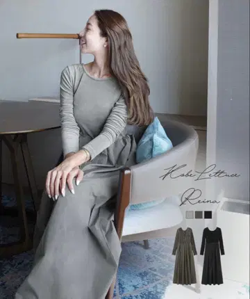 [새상품급] 여성용 백리본 블랙 롱 원피스 롱 M 벨로아