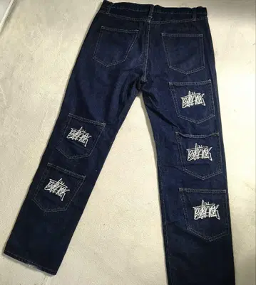 [ 새상품급 ] RIPPER 데님 멀티 포켓 와펜 다크 네이비 스트릿