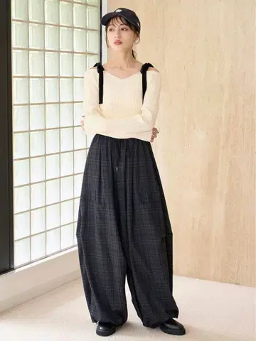 [새상품] SNIDEL 스나이델 와이드 디자인 팬츠