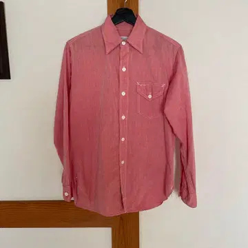 POST 오버롤 핑크 데님 셔츠 S