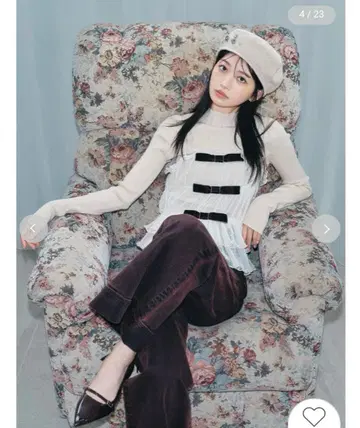 릴리 브라운 리본 뷔스티에 세트 니트탑