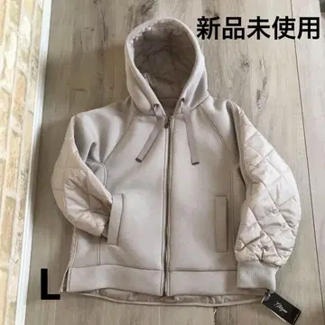 이종 소재 퀼팅 코트