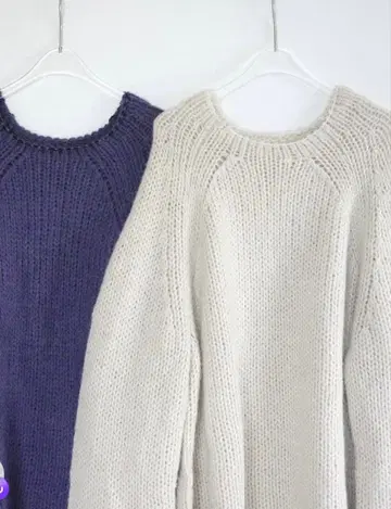 eongul 볼륨 슬리브 루즈 니트 화이트