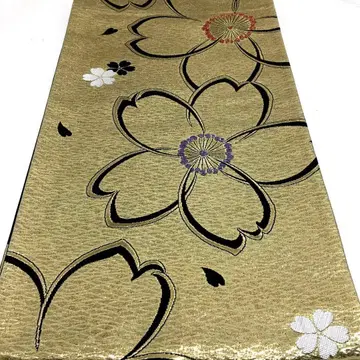 a961 순수 실크 후리소데용 육통 후쿠로 오비 금실 라메 기모노