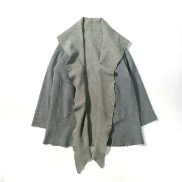 요건 레일 울 100% 변형 가디건 겉옷 그린 코트