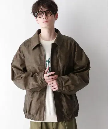 RAGEBLUE 빈티지 라이크/신세틱 가죽 자켓